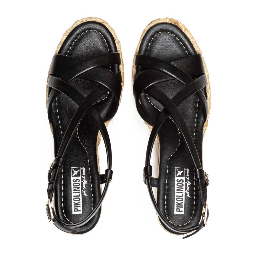 Women's Pikolinos RONDA Wedge Sandals Black | NZ K7152A9